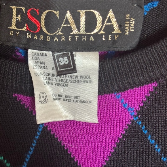 ESCADA Vintage Harlequin Sweater - Picture 3 of 6
